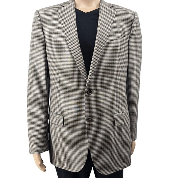 Ermenegildo Zegna Mens Checkered Wool Blazer 42L - Picture 12 of 12